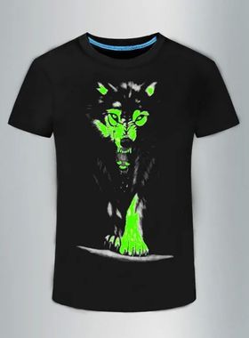 3d Fluorescent T-shirt Men's Punk Glow Fashion