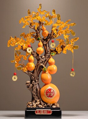 五福临门招财葫芦发财树摆件