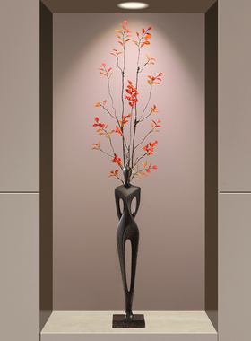 抽象人物细长摆件客厅插花艺术品