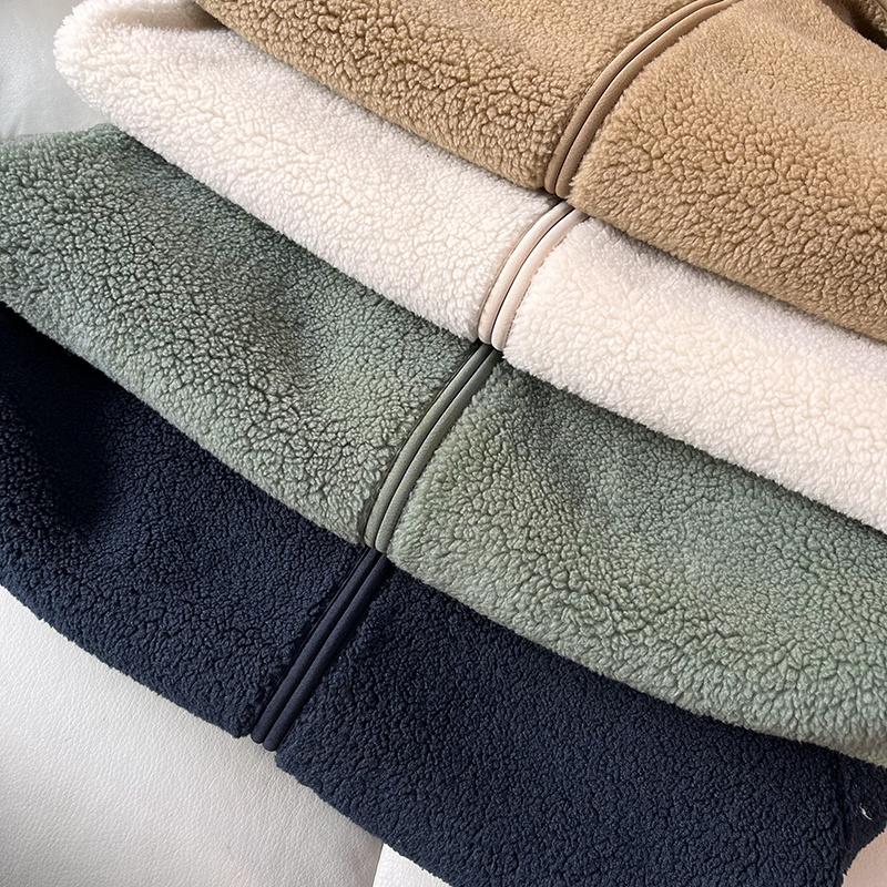 WMXZ秋冬款长毛绒摇粒绒女士长袖拉链上衣秋冬保暖连帽衫开衫外套 - 图2