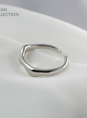 JUTIAN女925纯银日韩不规则戒指