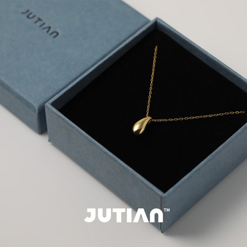 JUTIAN 冷淡风纯银镀18K金锁骨链韩国女ins简约项链小众质感礼物 - 图2