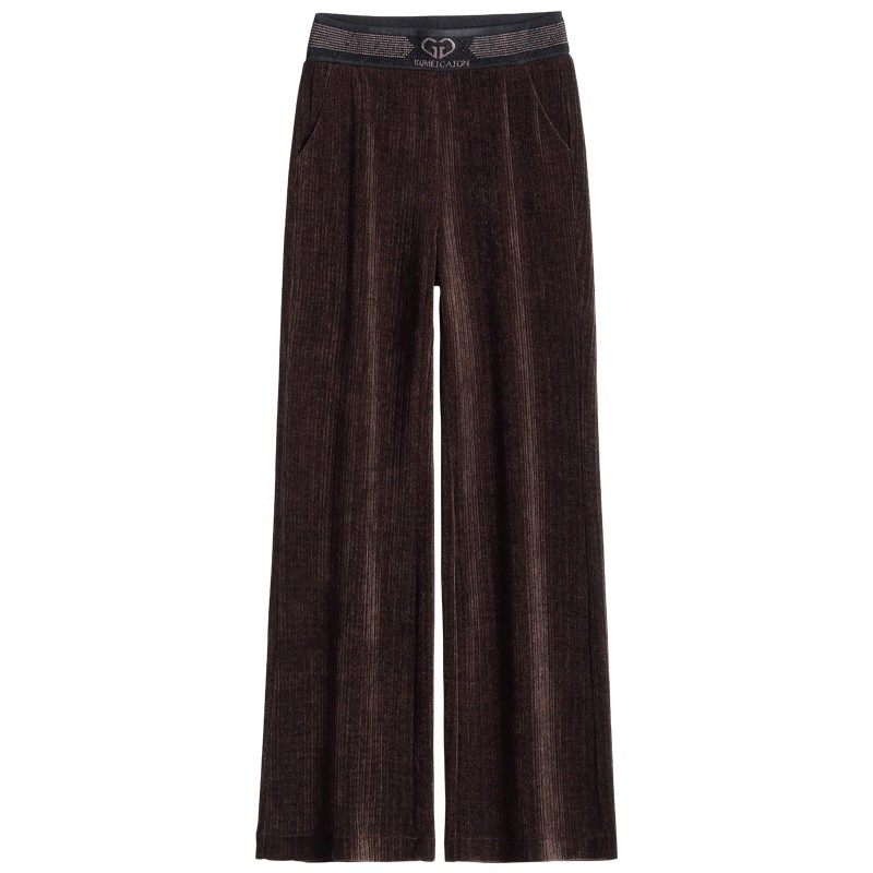 清仓捡漏酒红色雪尼尔微喇阔腿裤女秋冬加绒加厚灯芯绒垂感休闲裤,淘宝优惠券,粉丝福利购,淘宝优惠卷