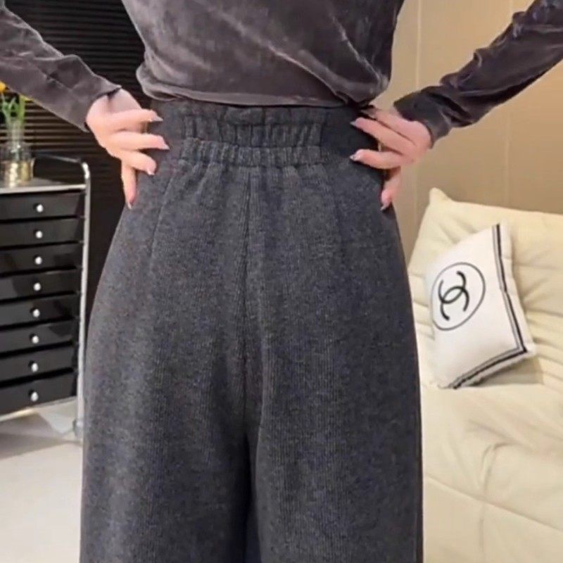 清仓捡漏大码加绒毛呢休闲裤秋冬高腰显瘦宽松垂感直筒窄版阔腿裤,淘宝优惠券,粉丝福利购,淘宝优惠卷
