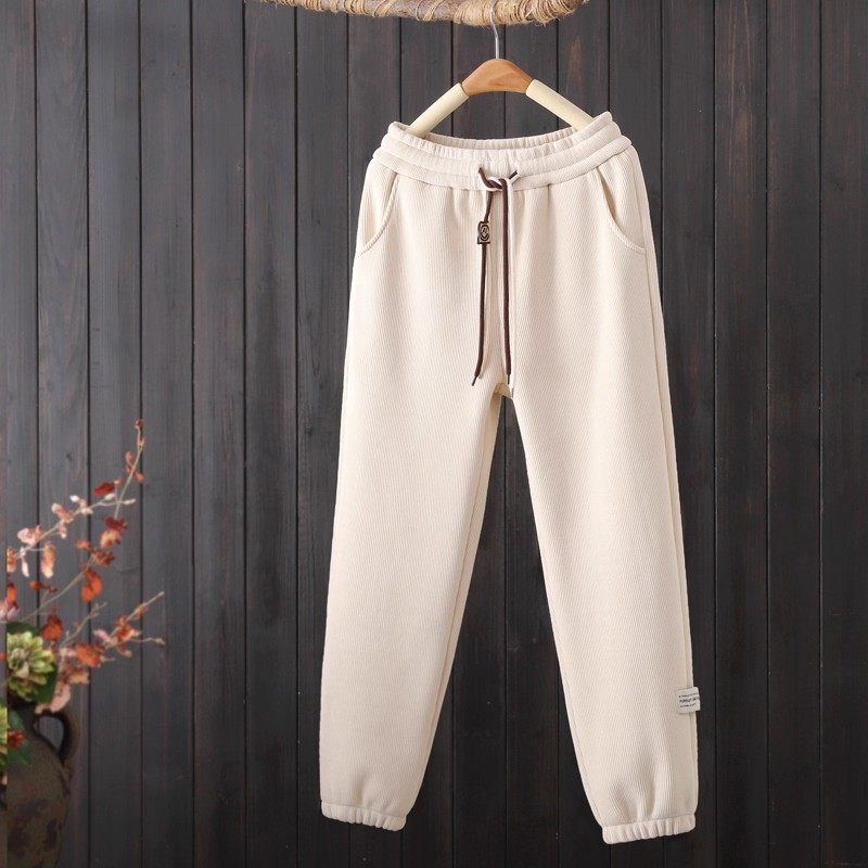 清仓捡漏休闲卫裤女春秋冬季灯芯绒加绒小个子雪尼尔束脚运动裤子,淘宝优惠券,粉丝福利购,淘宝优惠卷