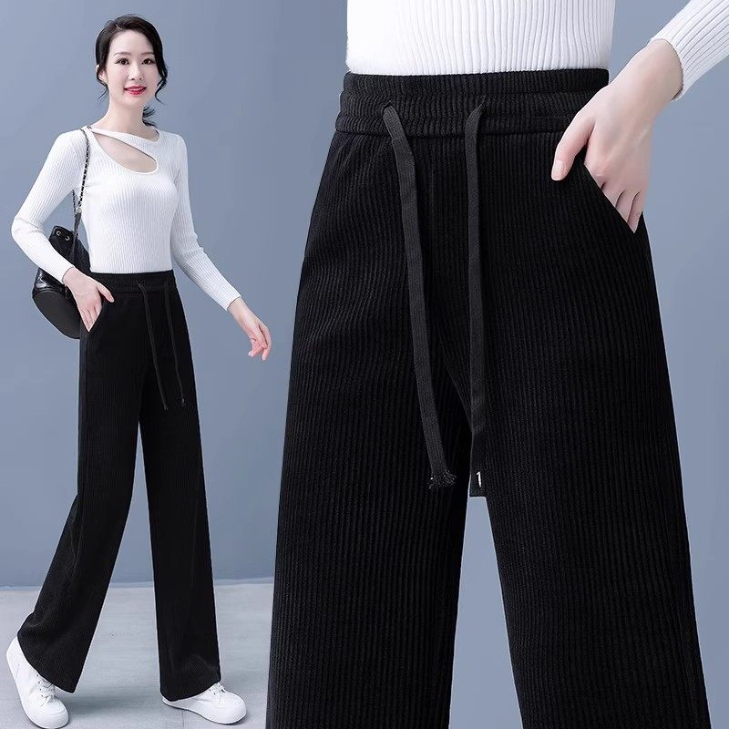 清仓捡漏加绒雪尼尔阔腿裤女秋冬季加厚灯芯绒身材直筒女裤子垂感,淘宝优惠券,粉丝福利购,淘宝优惠卷