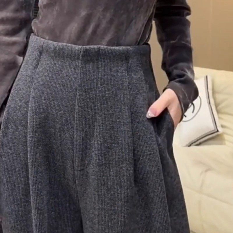 清仓捡漏大码加绒毛呢休闲裤秋冬高腰显瘦宽松垂感直筒窄版阔腿裤,淘宝优惠券,粉丝福利购,淘宝优惠卷