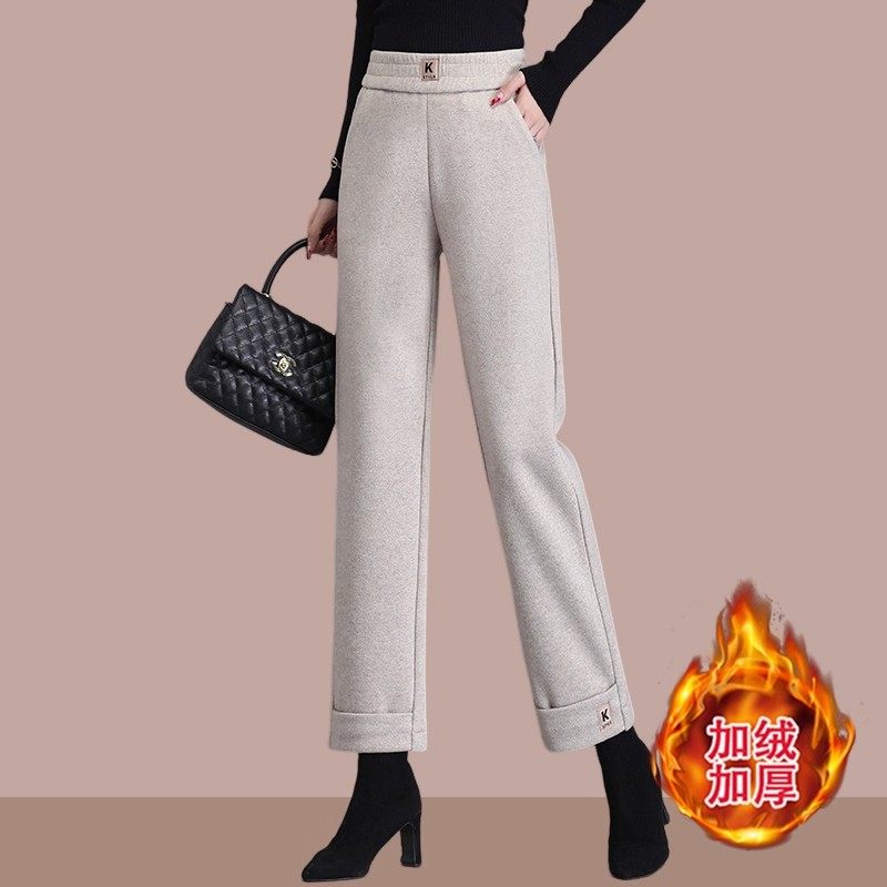 清仓捡漏秋冬季女士羊毛呢九分直筒裤加绒加厚洋气显瘦高腰休闲裤,淘宝优惠券,粉丝福利购,淘宝优惠卷