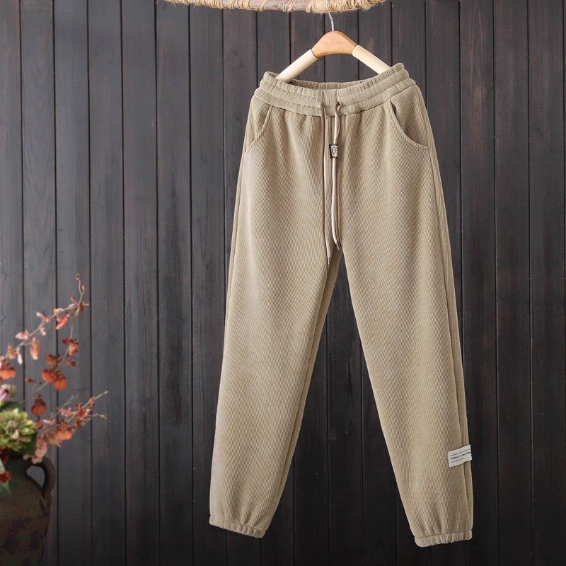 清仓捡漏休闲卫裤女春秋冬季灯芯绒加绒小个子雪尼尔束脚运动裤子,淘宝优惠券,粉丝福利购,淘宝优惠卷