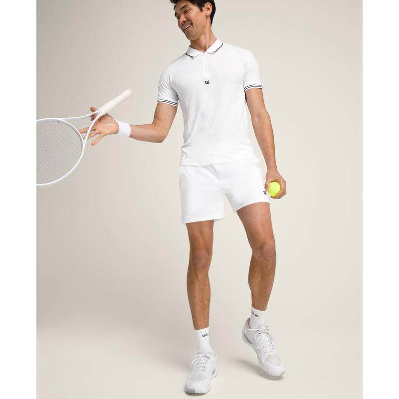 代购Wilson男士网球短裤快干防水防泼水可调节腰围带口袋白色,淘宝优惠券,粉丝福利购,淘宝优惠卷