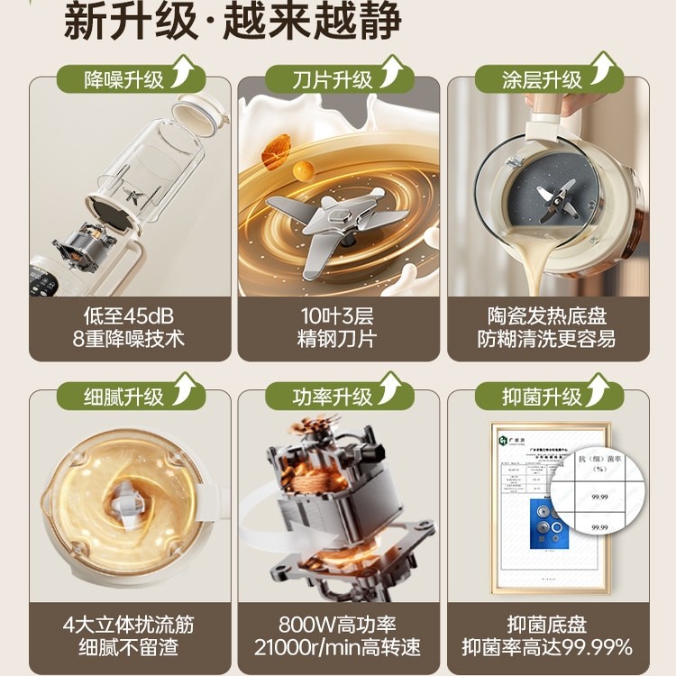 奥克斯破壁机家用榨汁机静全自动多功能料理烹饪豆浆机隔音罩轻音,淘宝优惠券,粉丝福利购,淘宝优惠卷