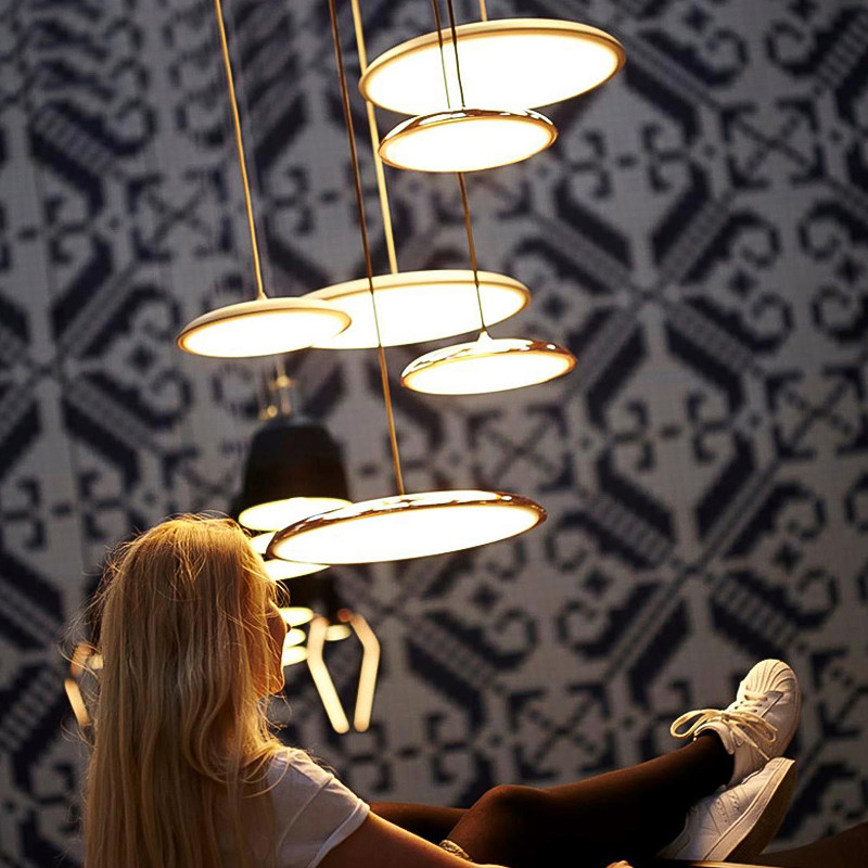 丹麦北欧极简餐厅灯主照明新款灯具现代创意吧台三头飞碟led吊灯,淘宝优惠券,粉丝福利购,淘宝优惠卷