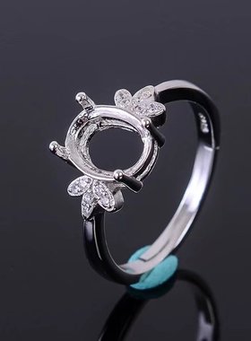 925纯银活口项链宝石戒指空托