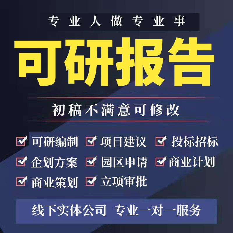 可行性研究报告代做项目建议书编制立项企划案方案节能商业计划书