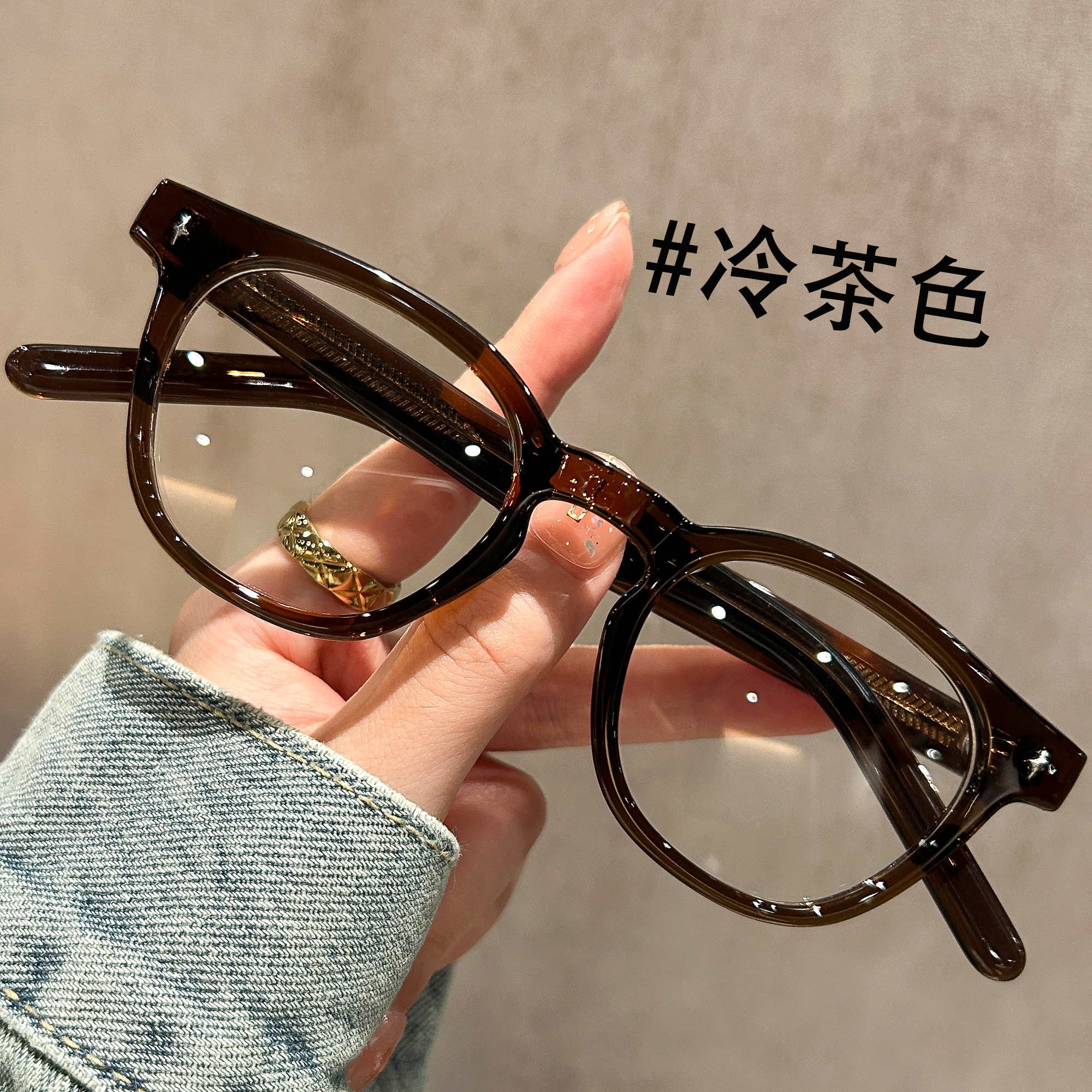 复古日系黑框近视眼镜女素颜神器圆框高级感防蓝光眼睛架可配度数 - 图1