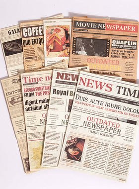 花子美好的一天大尺寸双面素材纸日报社系列创意英文报纸手帐便签