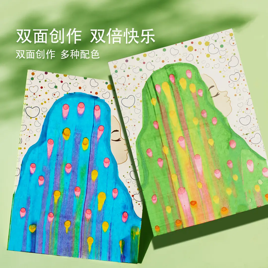 彩虹刮画点彩刮画纸diy儿童手工趣味刮画益智玩具 - 图0