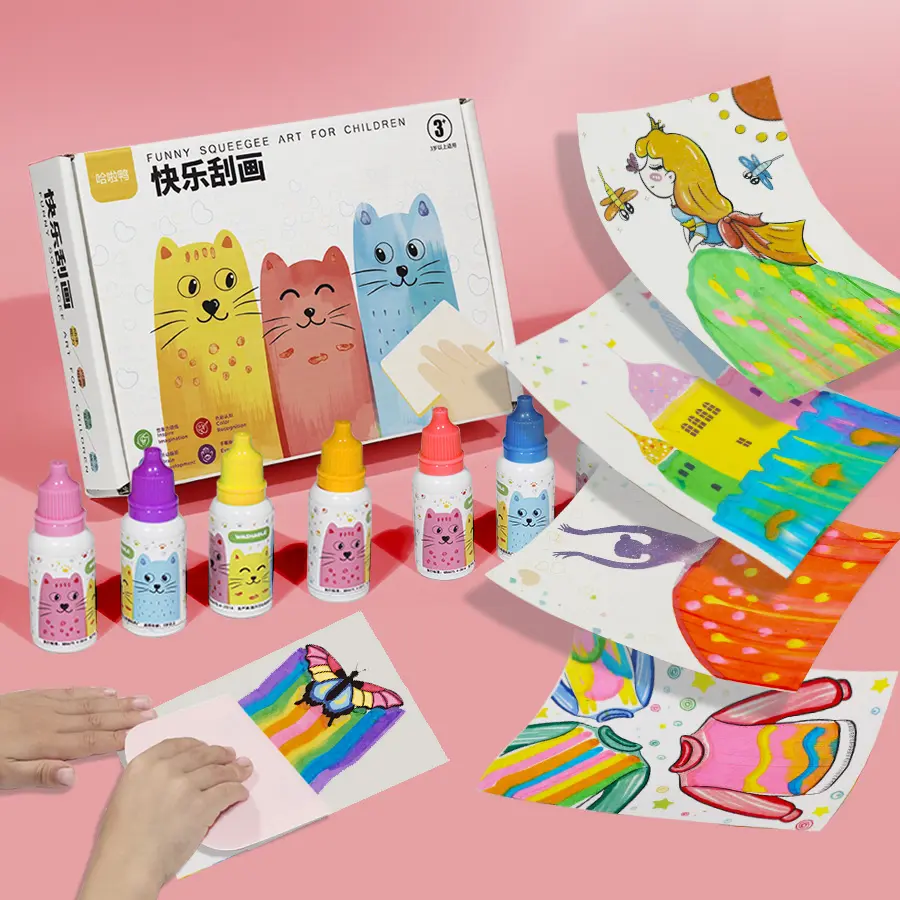 彩虹刮画点彩刮画纸diy儿童手工趣味刮画益智玩具 - 图2