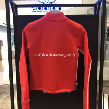 adidas clover counter ຂອງແທ້ບໍ່ສົມມາດມິເຕີສາມເສັ້ນ concise stand-up sweater DU7270 DU8504