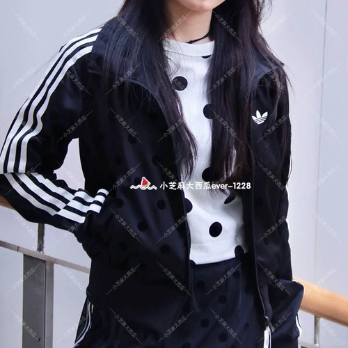 adidas三叶草SATIN POLKA DOTS波点漏斗领运动外套KV1165KV1166 - 图2