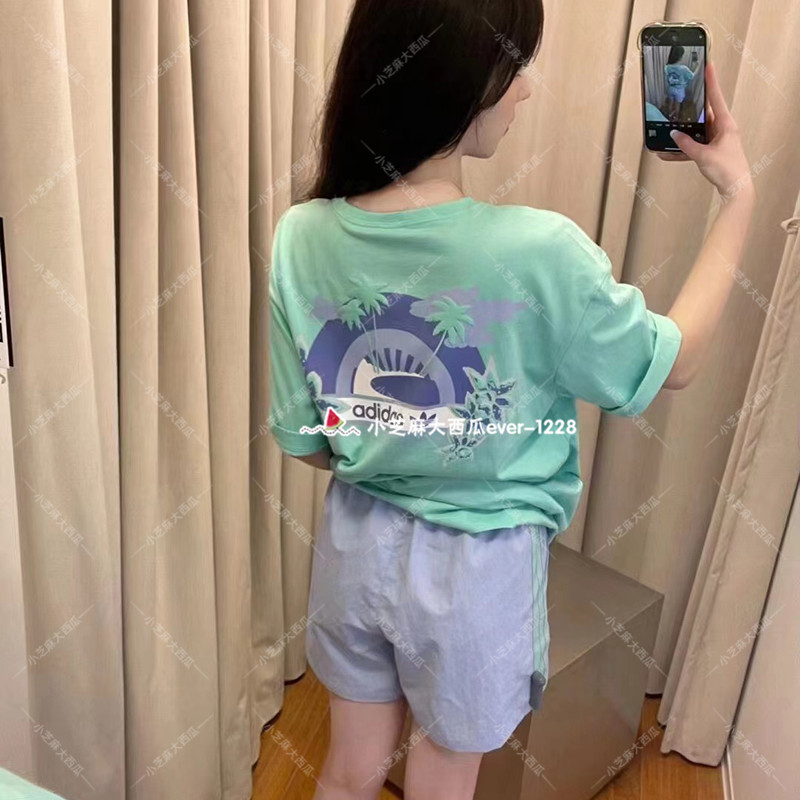 adidas三叶草正品女子糖果色复古运动休闲短裤IT8162IT8163IT8164 - 图0