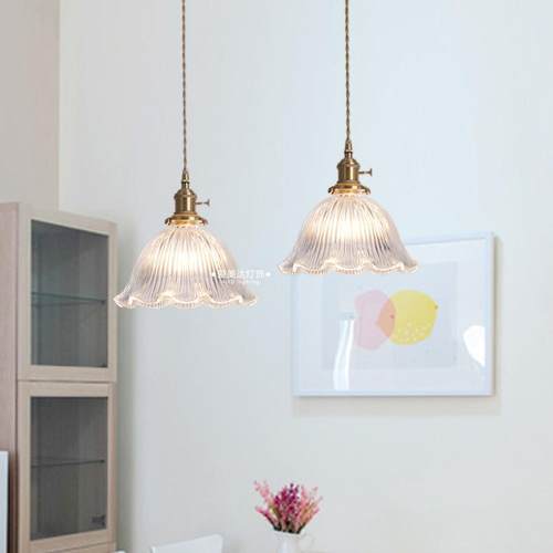 日式玻璃吊灯复古民宿吧台餐厅床头创意个性咖啡厅卧室灯饭桌吊灯 - 图2