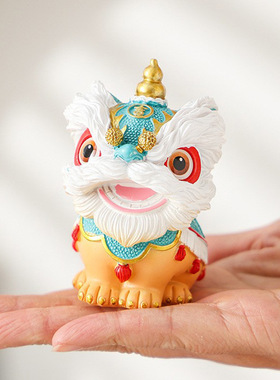 装饰工艺品摆件高级感舞狮醒狮创意摆件高级感桌面茶桌装饰工艺品