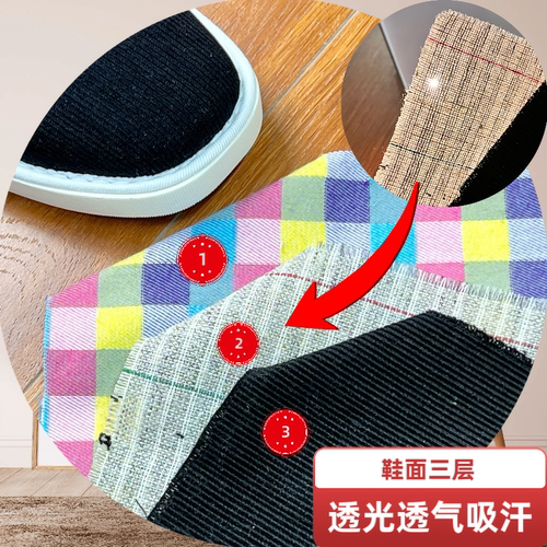 何航手工布鞋【松紧鞋】一脚蹬吸汗透气柔软轻便男女士休闲布鞋 - 图2