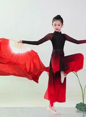 送扇子儿童古典舞蹈服女身韵练功秧歌中国舞民族艺考飘逸溯跃服演