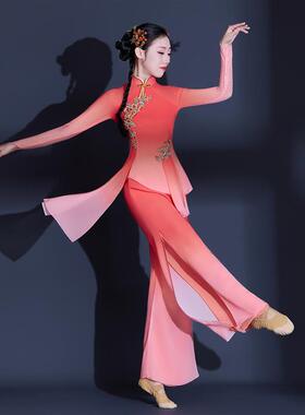 送扇子胶州秧歌服2025演出服新款古典舞蹈服装飘逸扇子舞伞舞表演