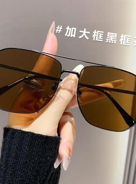 加大框金属男士墨镜防晒防紫外线司机开车胖子专属偏光清太阳镜