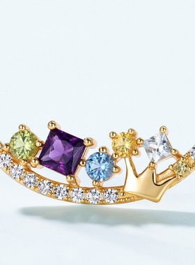 微笑皇冠轻奢复古项链女S925银渡18K金PT950铂金多色锁骨链项链