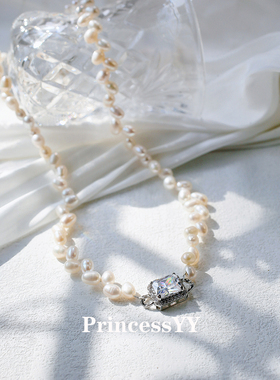 PrincessYY手作天然淡水麦穗珍珠项链锁骨配饰女轻奢小众复古高级
