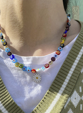 甜酷女高保色项链ins嘻哈2021男