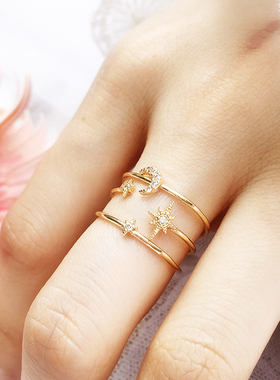 PrincessYY粗胖手大号可调节素圈戒指女轻奢小众设计高级感潮精致