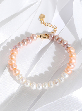 珍珠天然淡水14k金礼物珍珠手链