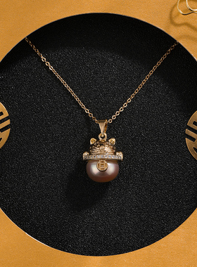 镶嵌项链珍珠镶嵌国潮风直发项链