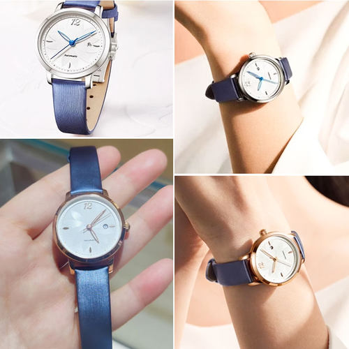 真皮表带女 适配飞亚达花语LA8262 LA805006手表带FIYTA表链 14mm - 图3