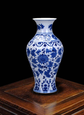景德镇陶瓷花瓶工艺品摆件 客厅家居新房装饰品摆设 仿古青花瓷器