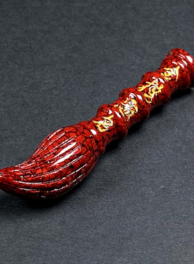 原矿朱砂晶体砂文昌笔配件透光烫金晶体项链吊坠男女礼物批发代发