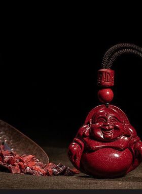 朱砂大肚弥勒佛吊坠真品紫金砂女款项链笑佛公挂件本命年属兔礼物