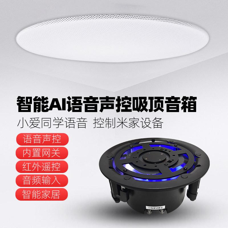 重音版PRO智能吸顶喇叭ai语音声控wifi蓝牙音响点歌小爱同学控制