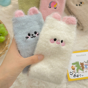 加绒加厚袜子4双厚袜子女秋冬