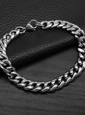 跨境欧美简约个性光面粗环链手链