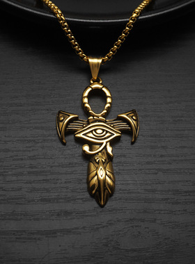 跨境朋克项链吊坠钢男荷鲁斯之眼