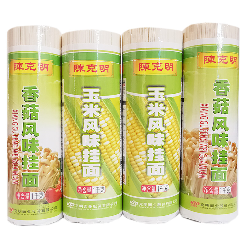 陈克明香菇玉米风味挂面爽滑劲道速食面条中宽炒面凉拌面1000g筒