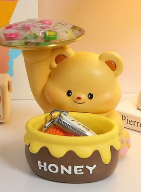 可爱小熊入户进门口钥匙收纳玄关摆件客厅家居鞋柜新房装饰品礼物