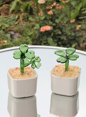 非遗纯手工！琉璃四叶草手工艺品