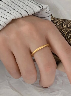 钛钢2mm古法素圈简约食指环