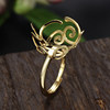 S925 sterling silver universal ring set with amber beeswax for women